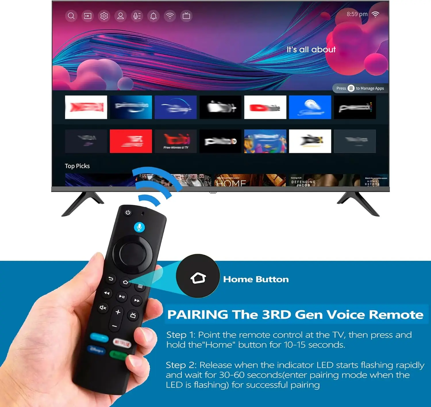 Suitable for Amazon Voice Remote Control L5B83G L5B83H For Amazon Fire TV stick 4k 3rd and 4th generation