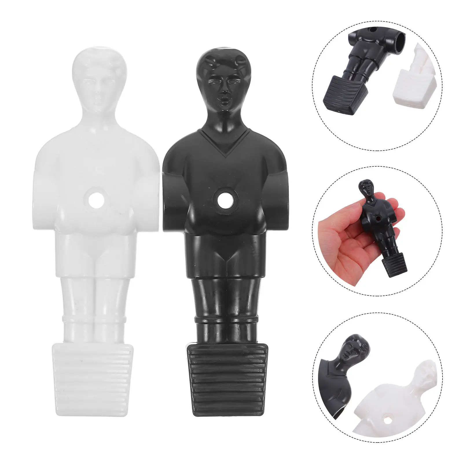 

10Pcs Table Football Machine Accessories Realistic Design Foosball Players for Skill Improvement and Family Fun White Black