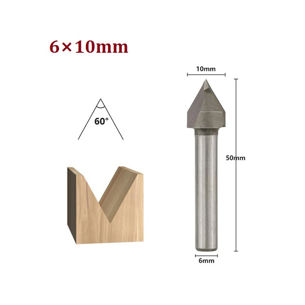 Milling Cutter Router Bit 1pc 60Degree 6x10mm Accessories Chamfer Double-edged End Mills High Strength Brand New