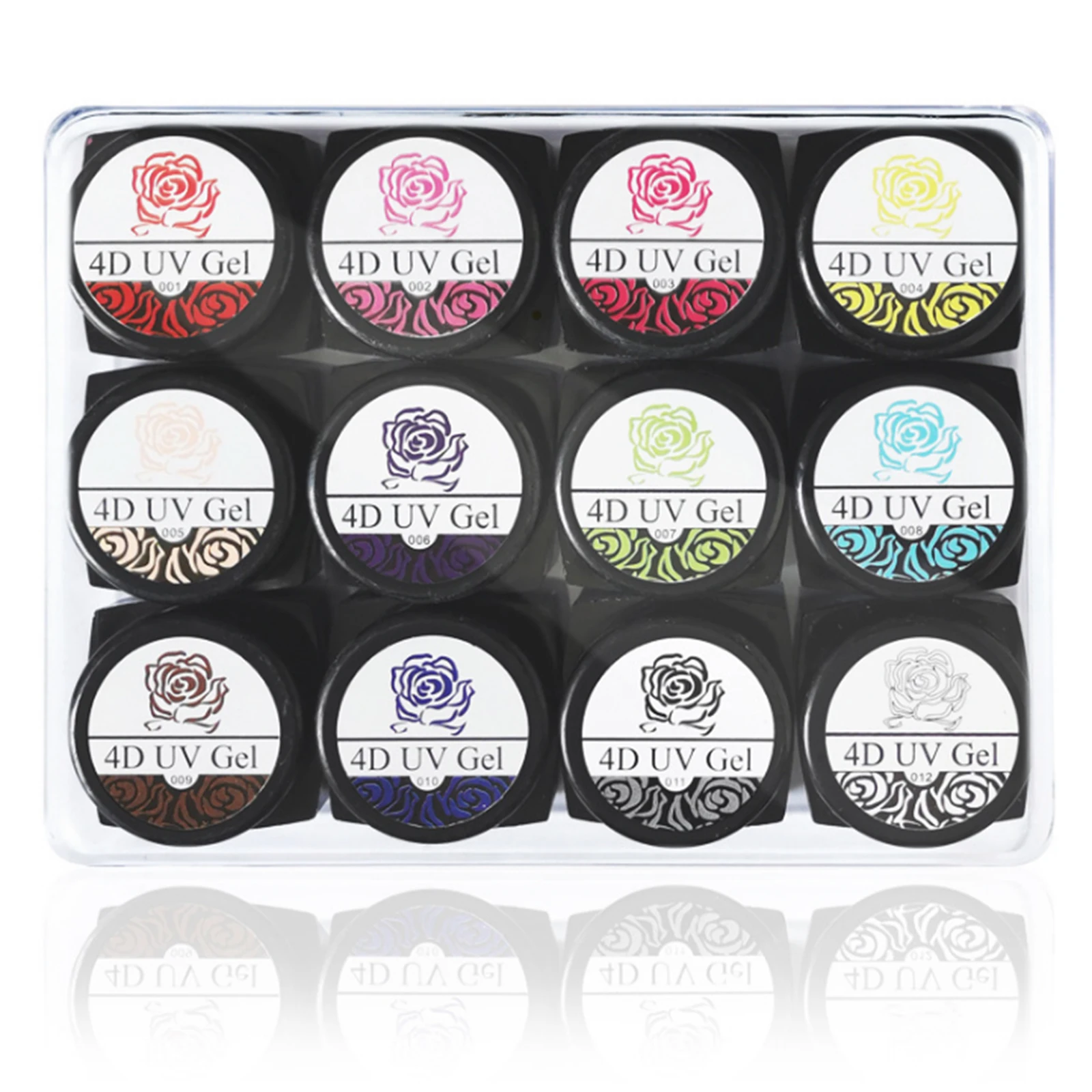 

12 Colors 4D Sculpture Gel Carving Gel Nail Polish Drawing Patterns DIY Flowers Design Decoration Nail Art Kit