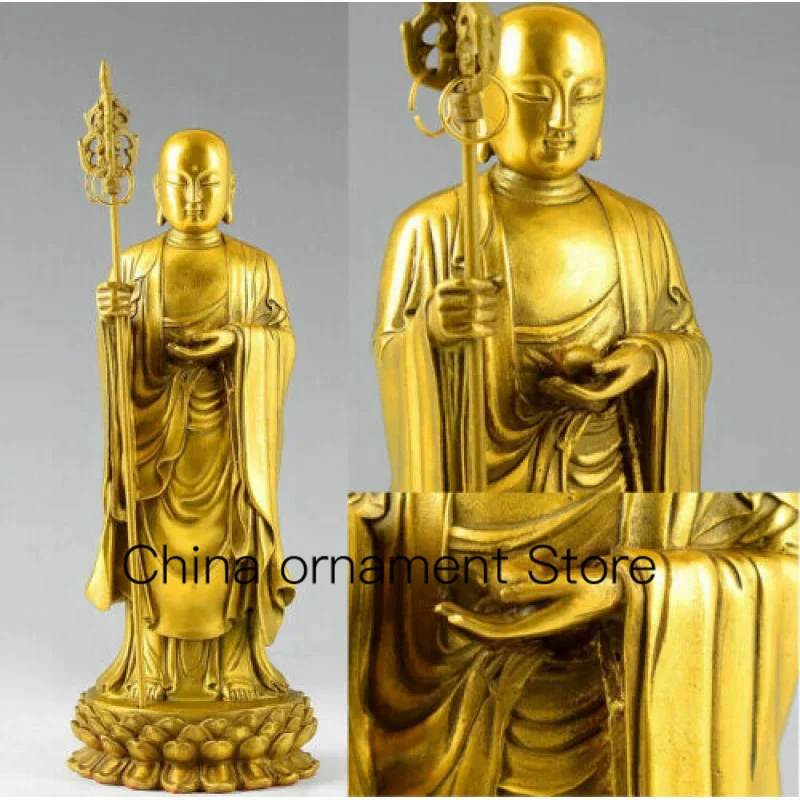 Ksitigarbha Buddhist Temple Bronze Buddha Amitābha Dizang Bodhisattva Statue