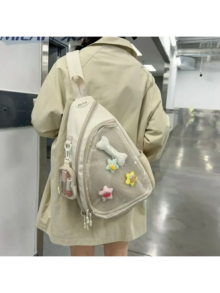 AliExpress NONE Casual Sports Shoulder Bag Travel Trend Cycling Harajuku Large Capacity Crossbody Bag Cute Girl Student Breast Bag Ita Bag