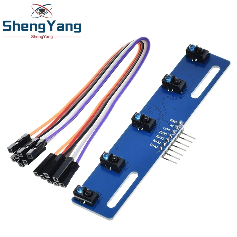 TZT 5 channel Infrared Reflective Sensor TCRT5000 KIT 5 way/road IR Photoelectric Switch Barrier Line Track Module