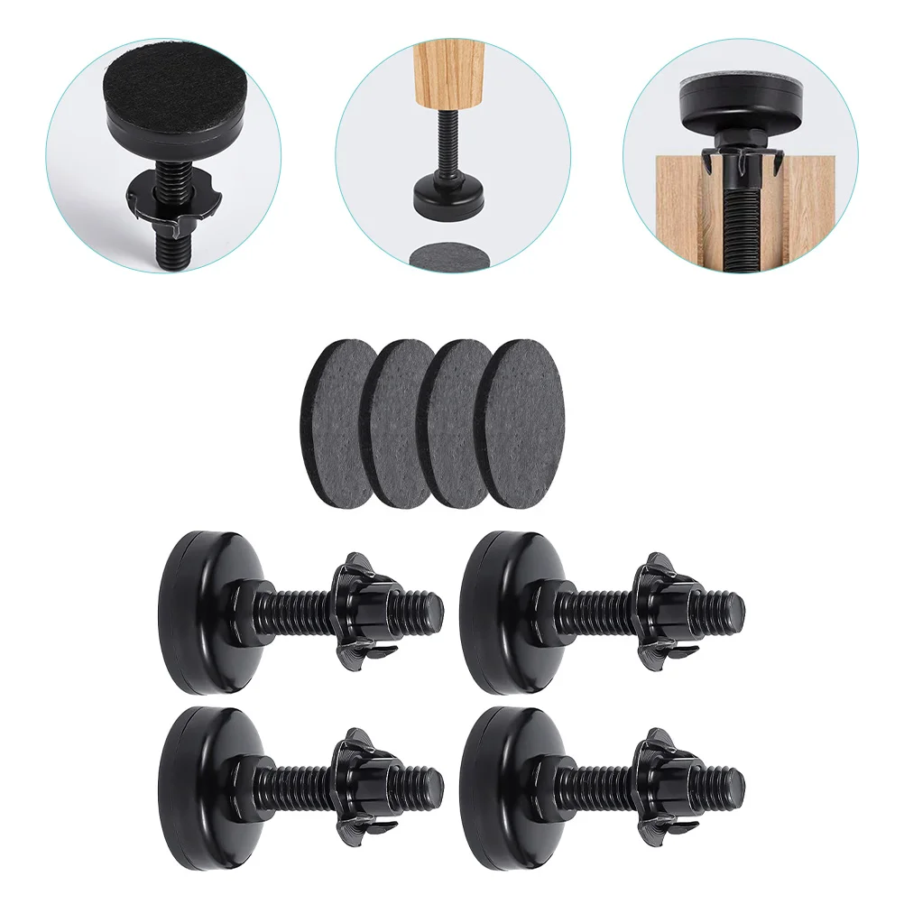

4 Pcs Furniture Levelers Heavy Duty Adjustable Height Feet Table Leg Extenders Carbon Steel for Uneven Floors Outdoor Furniture