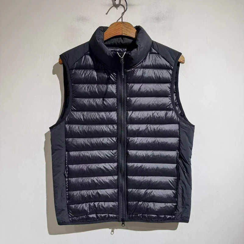 Warm and lightweight gram light inner filling white goose down simple stand-up collar down jacket ribs vest