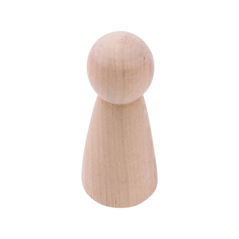 Muñeca de clavija de madera sin terminar, cuerpo liso en blanco, muñecas de Ángel para manualidades DIY, paquete de 20