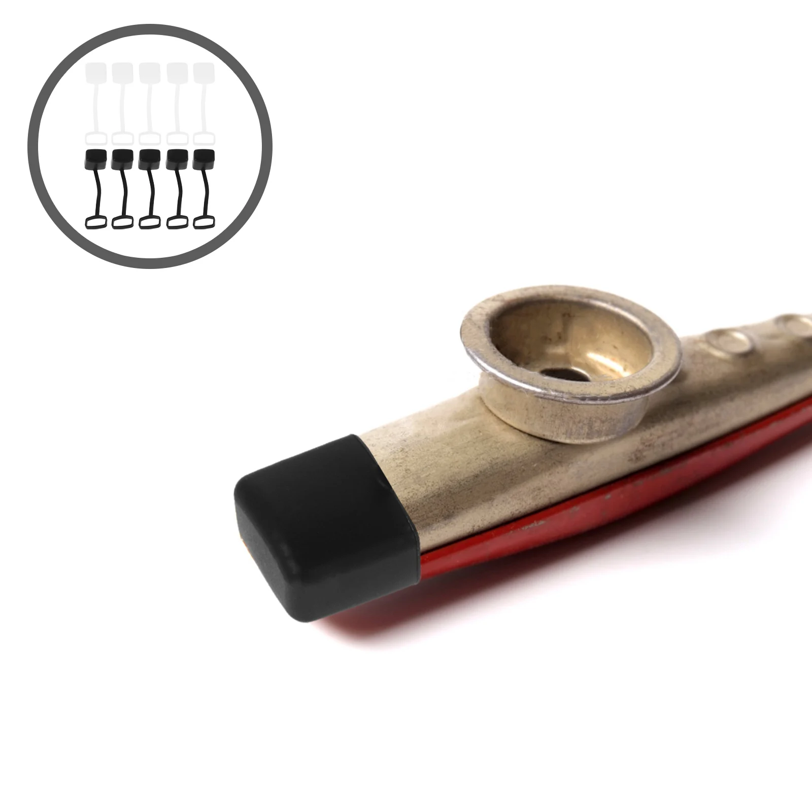 

10Pcs Kazoo Silicone Protective Sheath Covers Transparent Black Durable Scratch Drop Guard Portable Kazoo Silicone Case