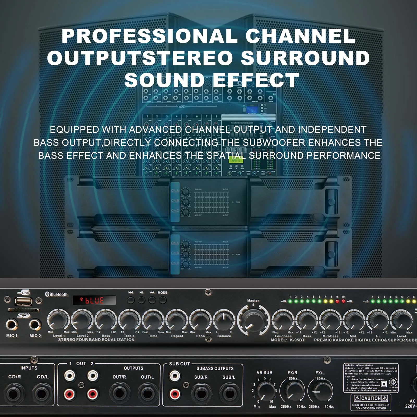 Professional Sound Peripheral Equipments Stereo  Professional digital reverberation multi effect DSP processor audio processor