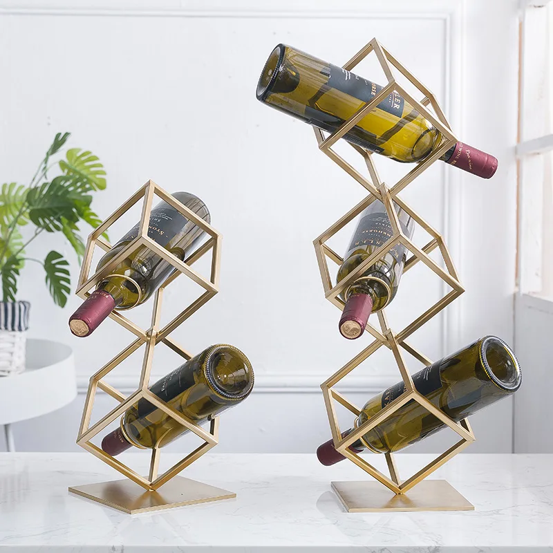 Imagem -02 - Metal Livre de pé Vinho Rack Organizador Moderno Criativo Mesa Vinho Titular Ouro Elegante Champanhe Suporte Vinho Decoração para Casa Jj50