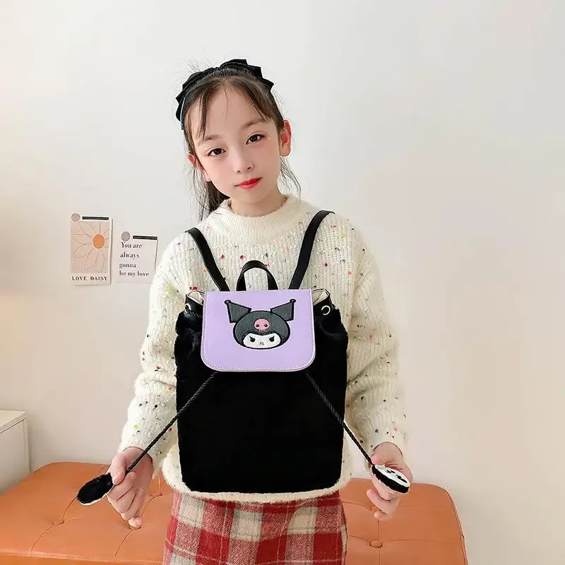 Plush doll Kawaii Hello Kitty Kuromi Melody backpack Cartoon cute pocket casual fashion travel gift for girls when going out