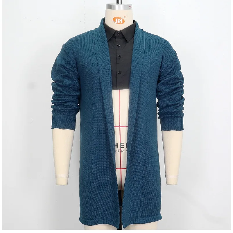 2024 maglieria da uomo primavera autunno solido sottile Cardigan lungo lavorato a maglia per uomo Casual allentato lungo giacca di lana Casual maglioni lunghi