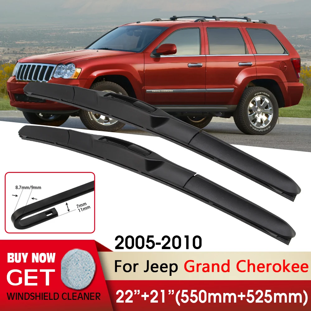 

Car Wiper RHD&LHD Front Wiper Blades 22"+21" For Jeep Grand Cherokee 2005-2010 Fit U Hook Arm Windshield Windscreen Front Window