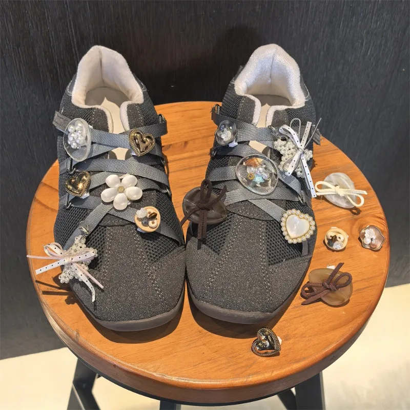 Removable Pearl Rhinestone Flower Heart Button Shoe Charms for Sneakers DIY Clips Sparkling Decorative Multiple Styles Available