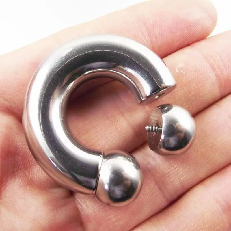 1pc Big Large Size   Nose Ring Ear Plug Expander Guauge Male Genital BCR Hoop Earring Piercing Body Jewelry