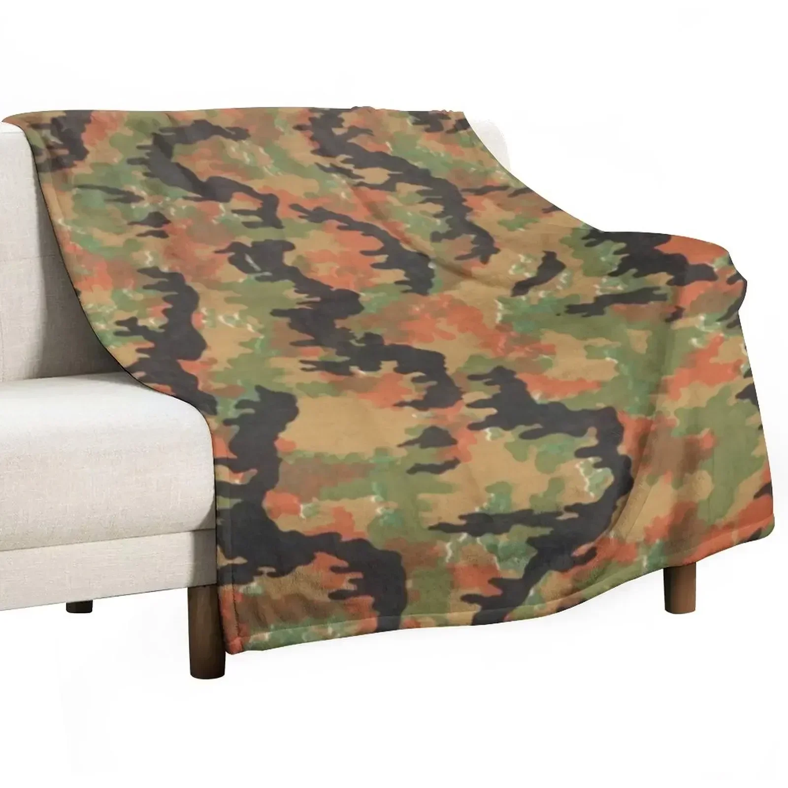 Waffen SS Leibermuster camo pattern 1945 Throw Blanket Weighted Travel Luxury Large Blankets