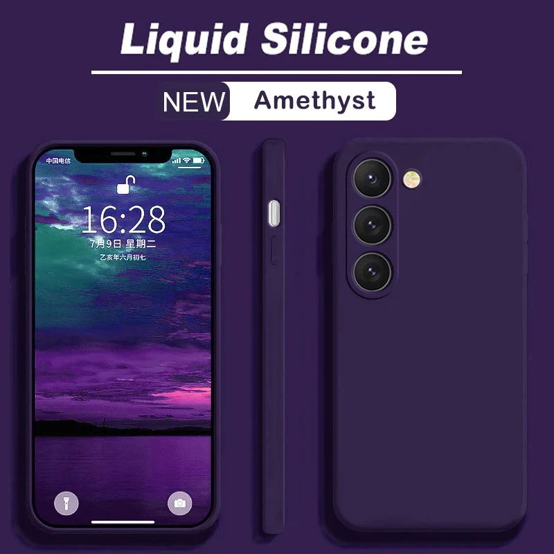 Galaxy S24 S23 S22 S21 Liquid Silicon Phone Case For Samsung Galaxy S24 Plus S23 Ultra S22 S20 FE A51 52 Soft Shockproof Cover