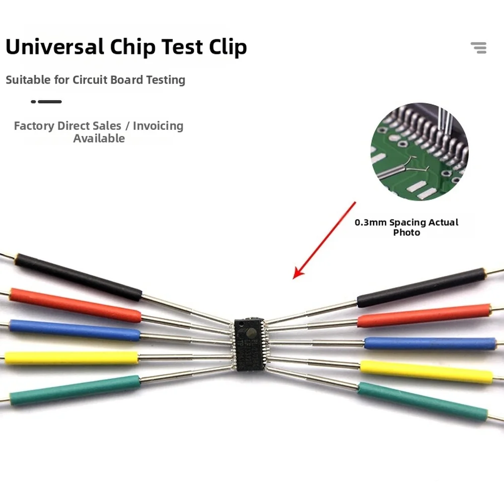 1set IC Test Clip On Board Programming Clip Logic Analyzer Hook 0 13mm Wire Supports In-circuit Testing For Various Chips