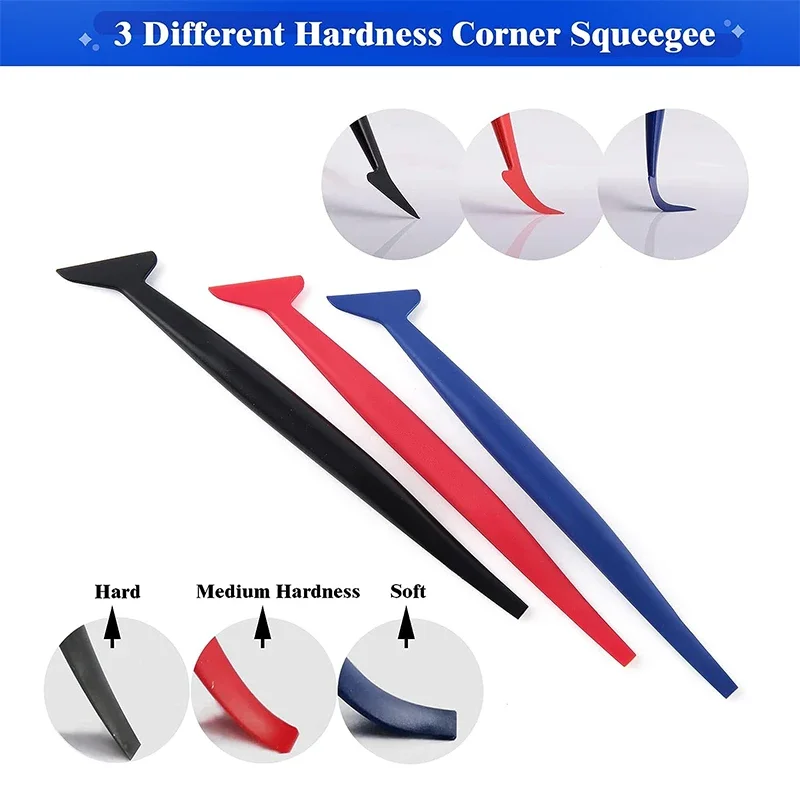 5Pcs Car Vinyl Wrap Tool Kit Flexible Micro Stick Corner Squeegee Curves Slot Tint Tucking Tool with Different Hardness view 4