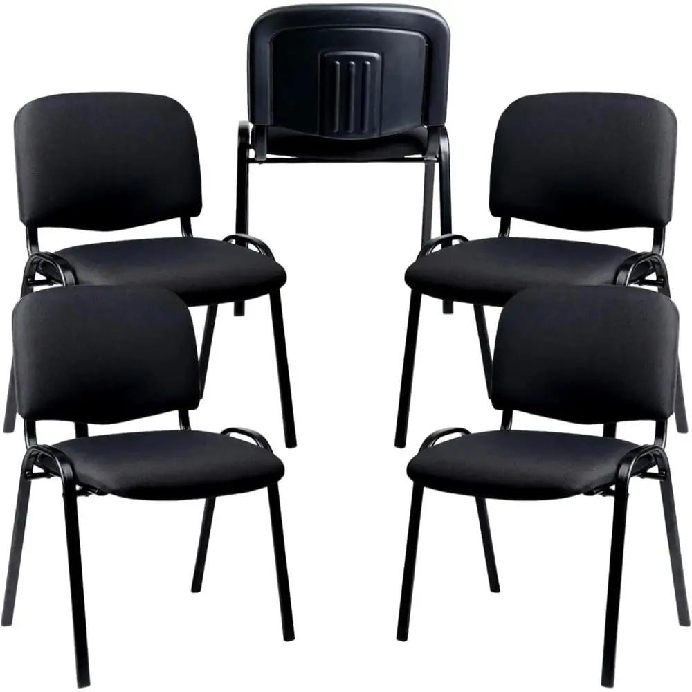 Stackable Waiting Room Chairs with Upholstered Fabric Seat Back Support Office School Church Reception Durable Metal Frame