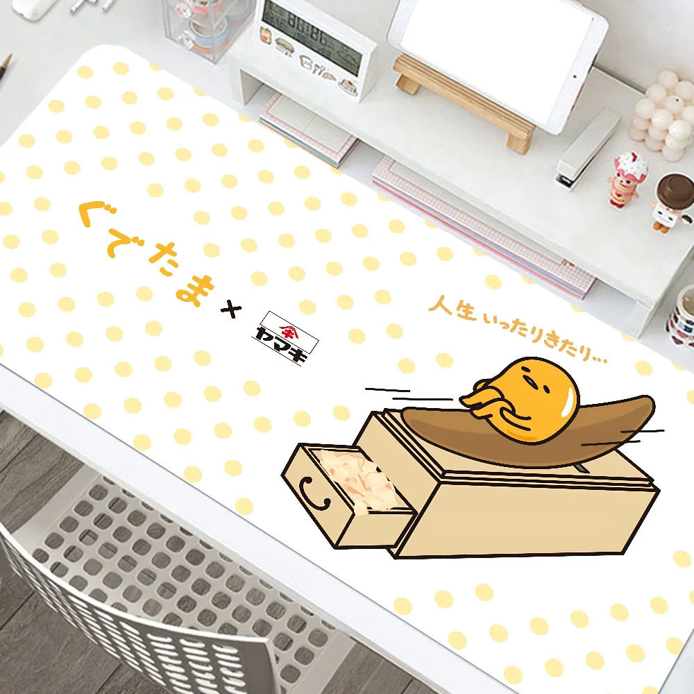 Yellow Cartoon G-Gudetama Mouse Mat Desk Mat With Pad Gaming Accessories Prime Gaming XXL Keyboard Pad Padding Mat