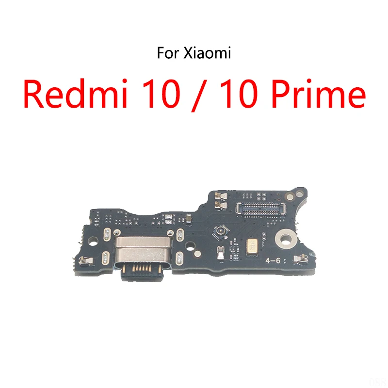 USB Charging Dock Port Socket Jack Plug Connector Charge Board Flex Cable For Xiaomi Redmi 10 4G 2021 2022 / Redmi 10 Prime