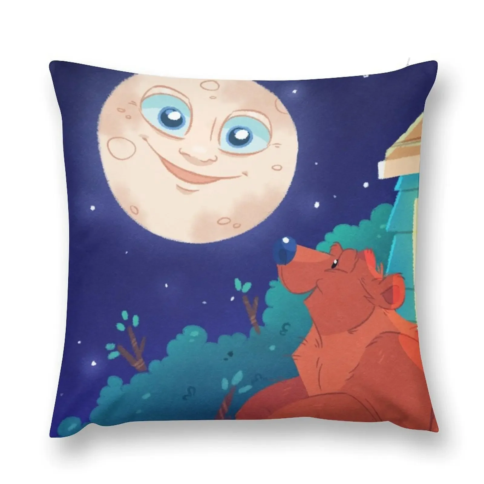 The Moon, the Bear, and the Big Blue House Throw Pillow Couch Pillows autumn pillowcase Sofa Cover luxury sofa pillows pillow