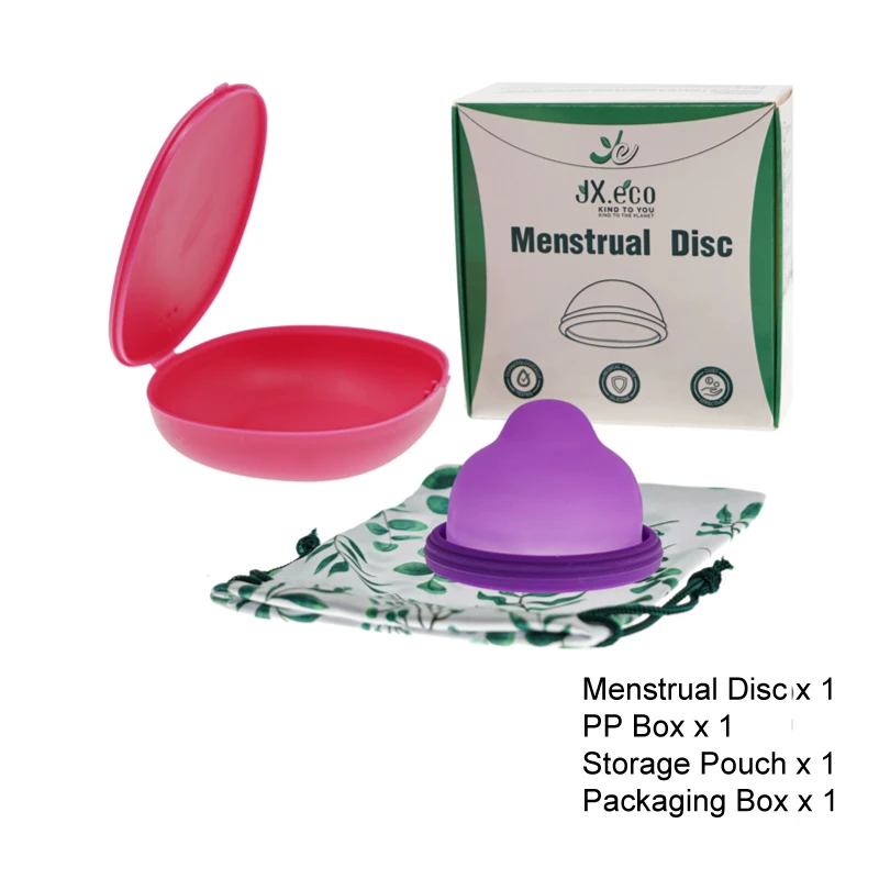 Soft Medical Silicone Menstrual Disc Reusable and Extra-Thin Menstrual Disc with Storage Box Sterilizing Women Copa Menstrual