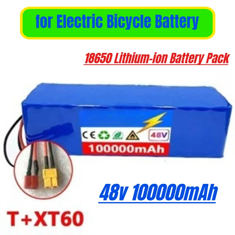 

13S3P for Electric Bicycle Battery 48v 100000mAh Lithium Battery 18650 Lithium-ion Battery Pack + Charging