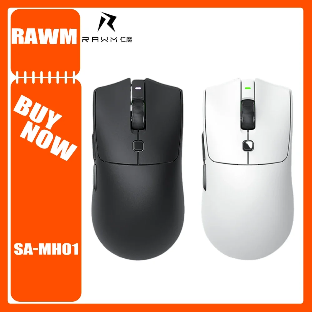 Беспроводная мышь Rawm Sa-SH01 Pro, трехрежимная игровая мышь с датчиком Paw3950, 8k, легкая, с низкой задержкой, FPS, аксессуары для ПК, геймера, офис