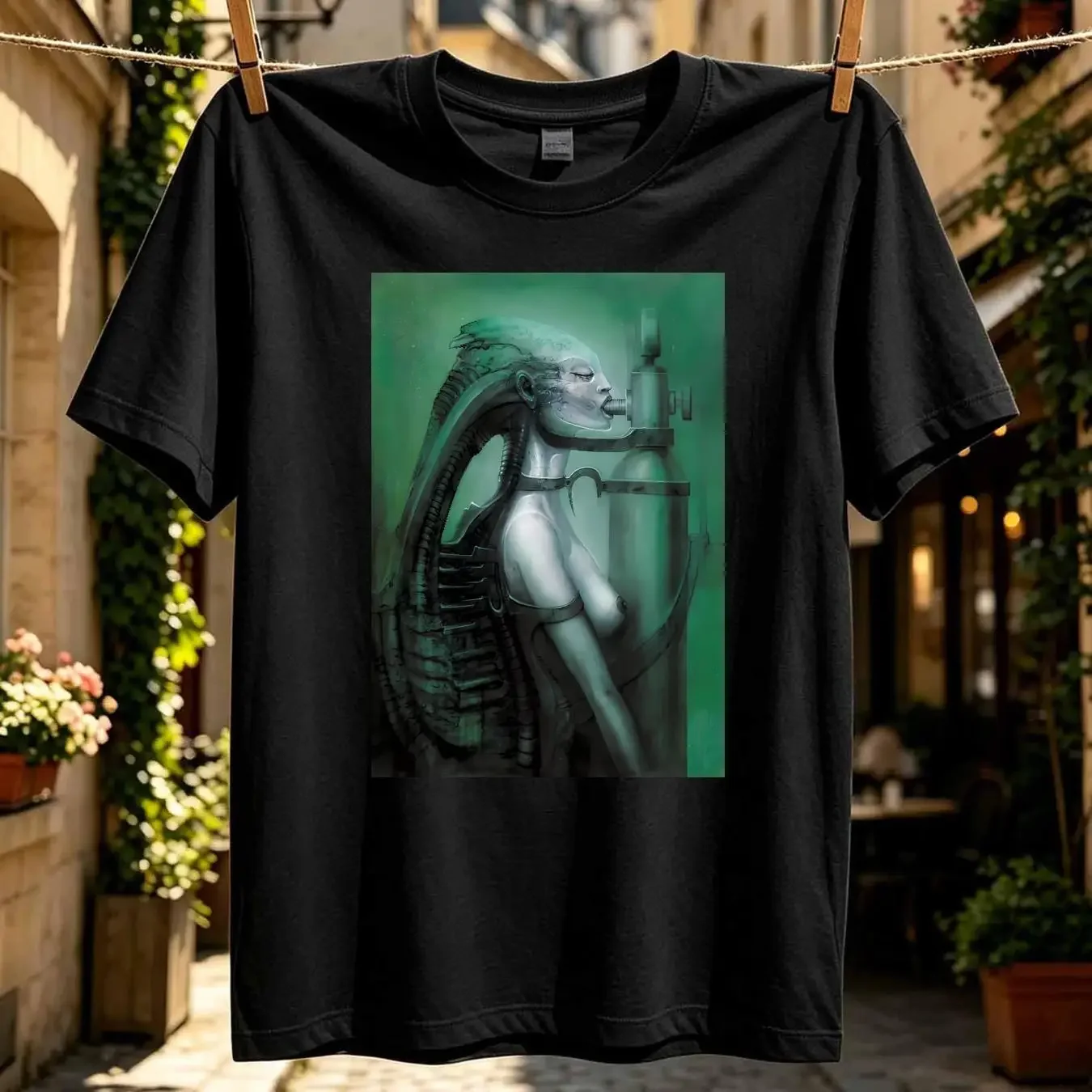 washed T Shirt HR Giger Biomechanoid 75 1975 vintage Washed Stretched Breathable Slightly Comfortable Soft Unisex Stylish