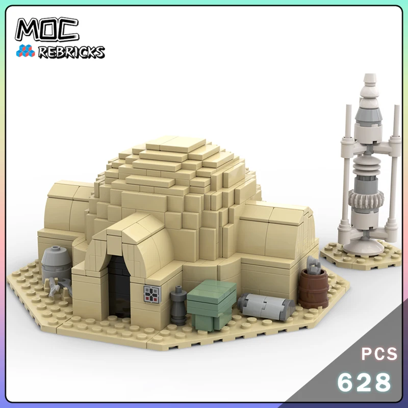 MOC Tatooine Modularny Zestaw Klocków Budowlanych Sala Sterowania Siecią Elektryczną Więzienie Battlefront 2 Dom Pustynia Kolorowa Wersja Model Zestaw Klocków Zabawka