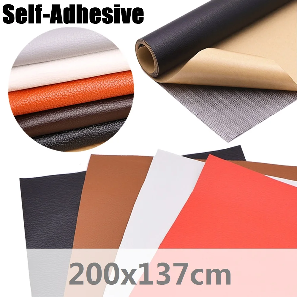 

200x137cm Self Adhesive PU Leather DIY Stick-on Sofa Patch Repairing Patches Leather Fabric Sticker Scrapbook Fix Subsidies