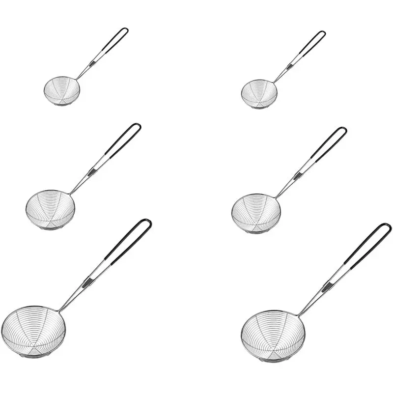 A24I Stainless Steel Spider Strainer Ladle Wire Skimmer Spoon with Long Handle for Kitchen Frying and Cooking