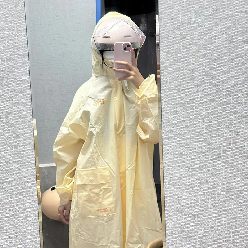 

Thickened Long Raincoat Adult Outerwear Bike Riding Raincoat Full Body Waterproof Breathable Durable EVA Material