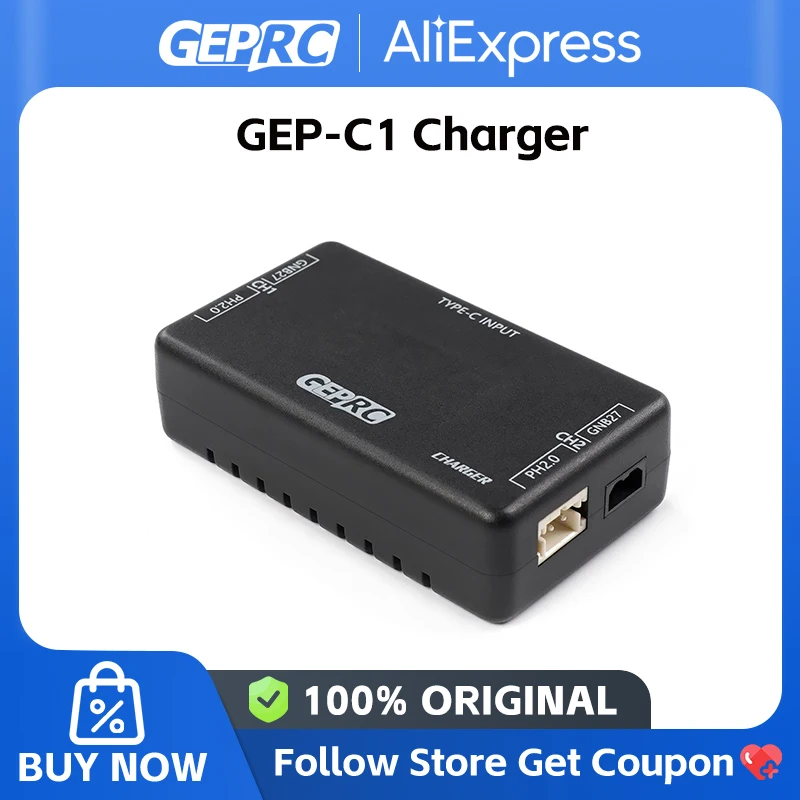 GEPRC GEP-C1 Charger Type-C 1S LIHV Dual Port GNB27 PH2.0 Fully Charged Buzzer Suit For RC FPV Quadcopter Tinygo Series Drone