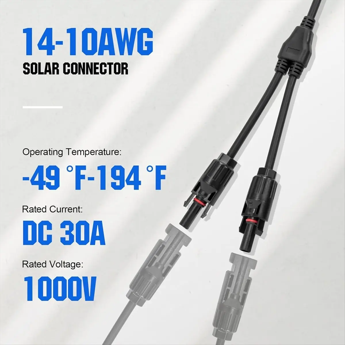 COFA 4 Pair Solar Connectors 30A Y Branch Parallel PV Adapter Cable Wire Plug Tool Kit for Solar Panel(M/FF+F/mm)