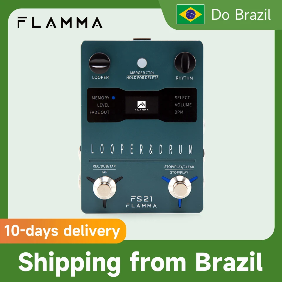 FLAMMA FS21 Drum Machine Looper Guitar Effcts Pedal 160 Minutes