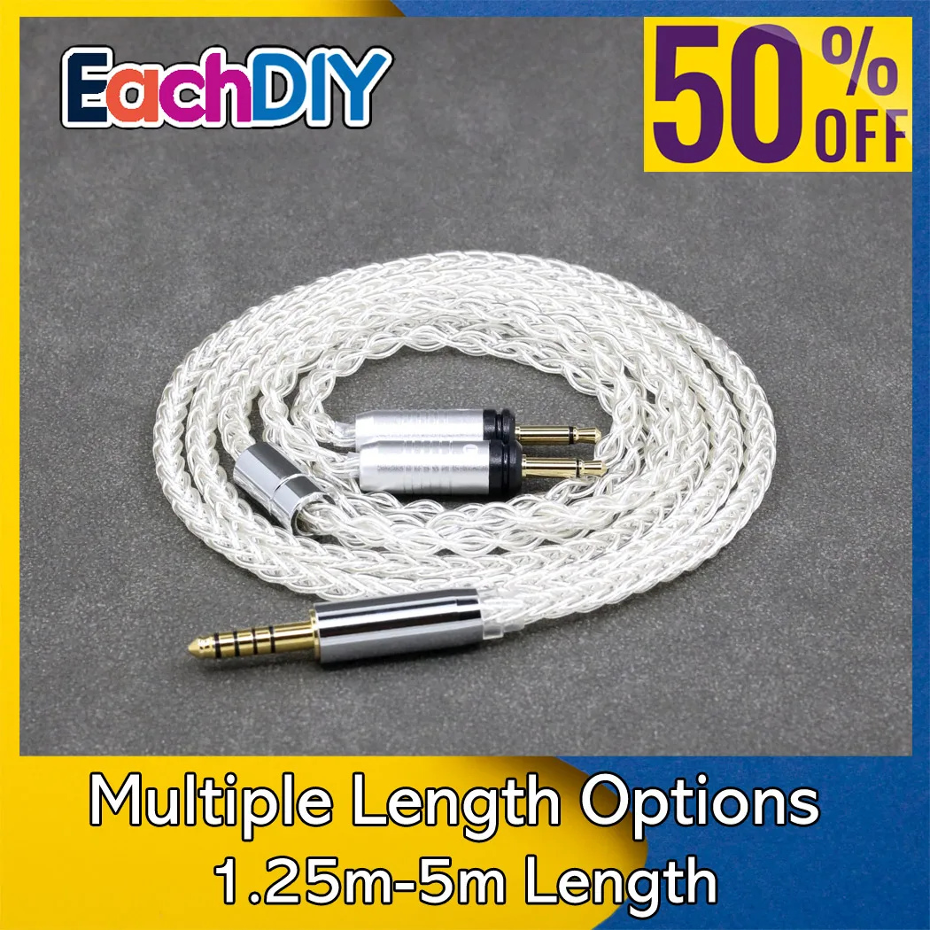 7n الفضة النقية البلاديوم 8 الأساسية المزدوج 3.5 مللي متر دبوس سماعة كابل ل البؤري واضح Elear Elex Elegia Stellia سماعة LN008387 #1