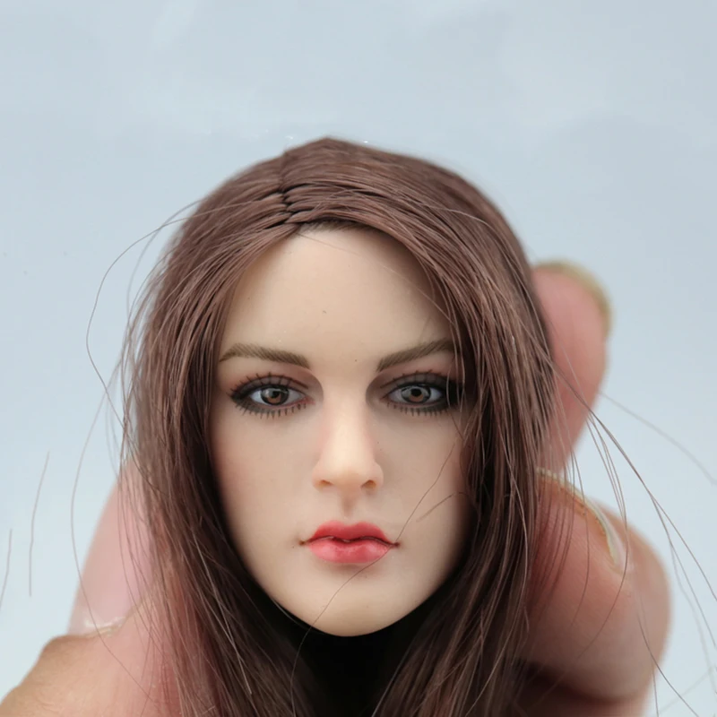 KIMI TOYS KT005 1/6 Brown Hair Head Sculpt European and American Female Head Carving Fit 12