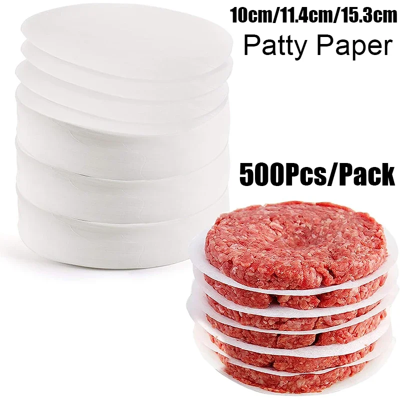 500Pcs Hamburger Patty Paper, Wax Papers To Separate Frozen Pressed Patties for Burger Patty Paper