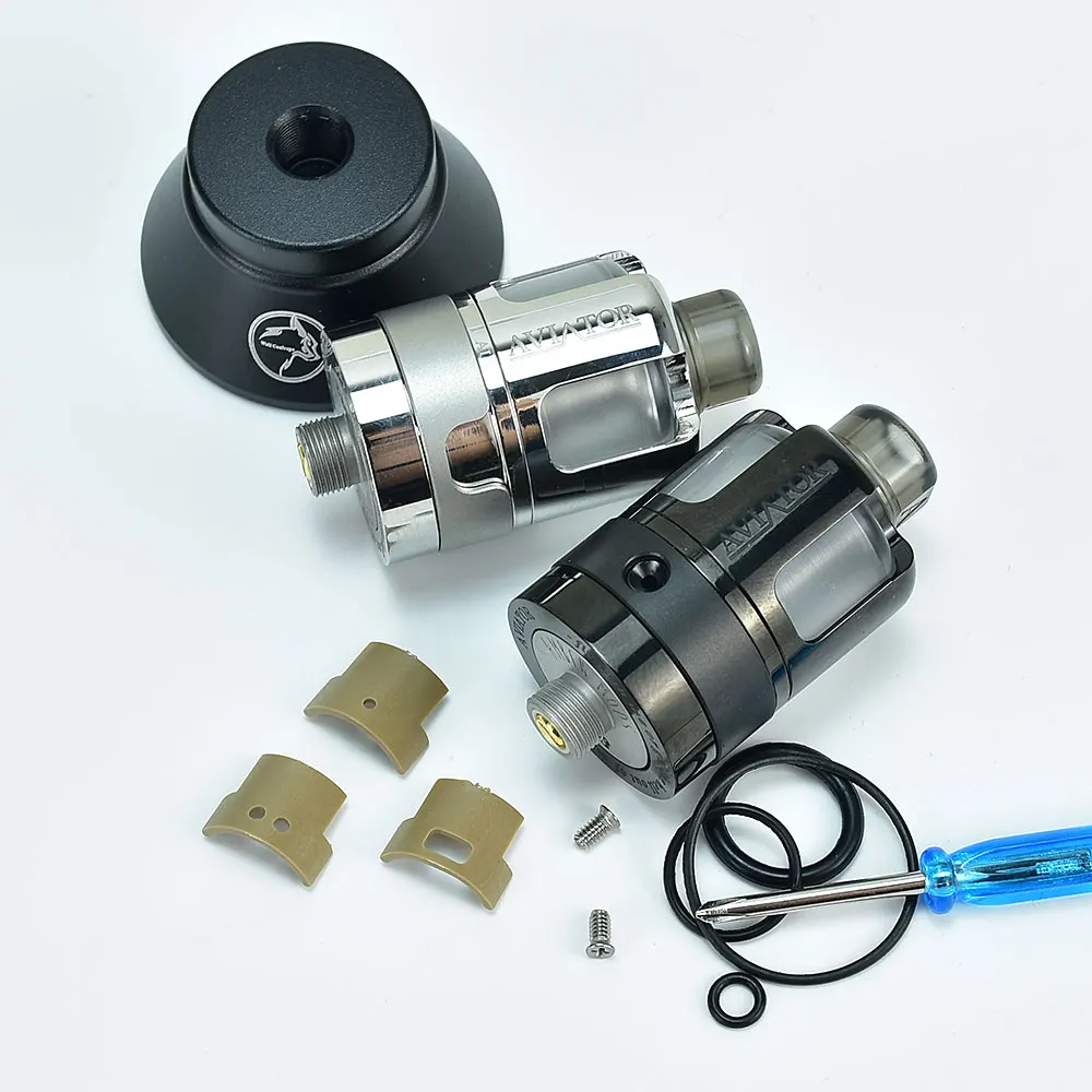 نمط الطيار هيئة الطرق والمواصلات Vape البخاخة إعادة البناء خزان 316SS PCTG MTL / DL Vaping 3.5 مللي 4 قطعة كمية الهواء 22 مللي متر هيئة الطرق والمواصلات