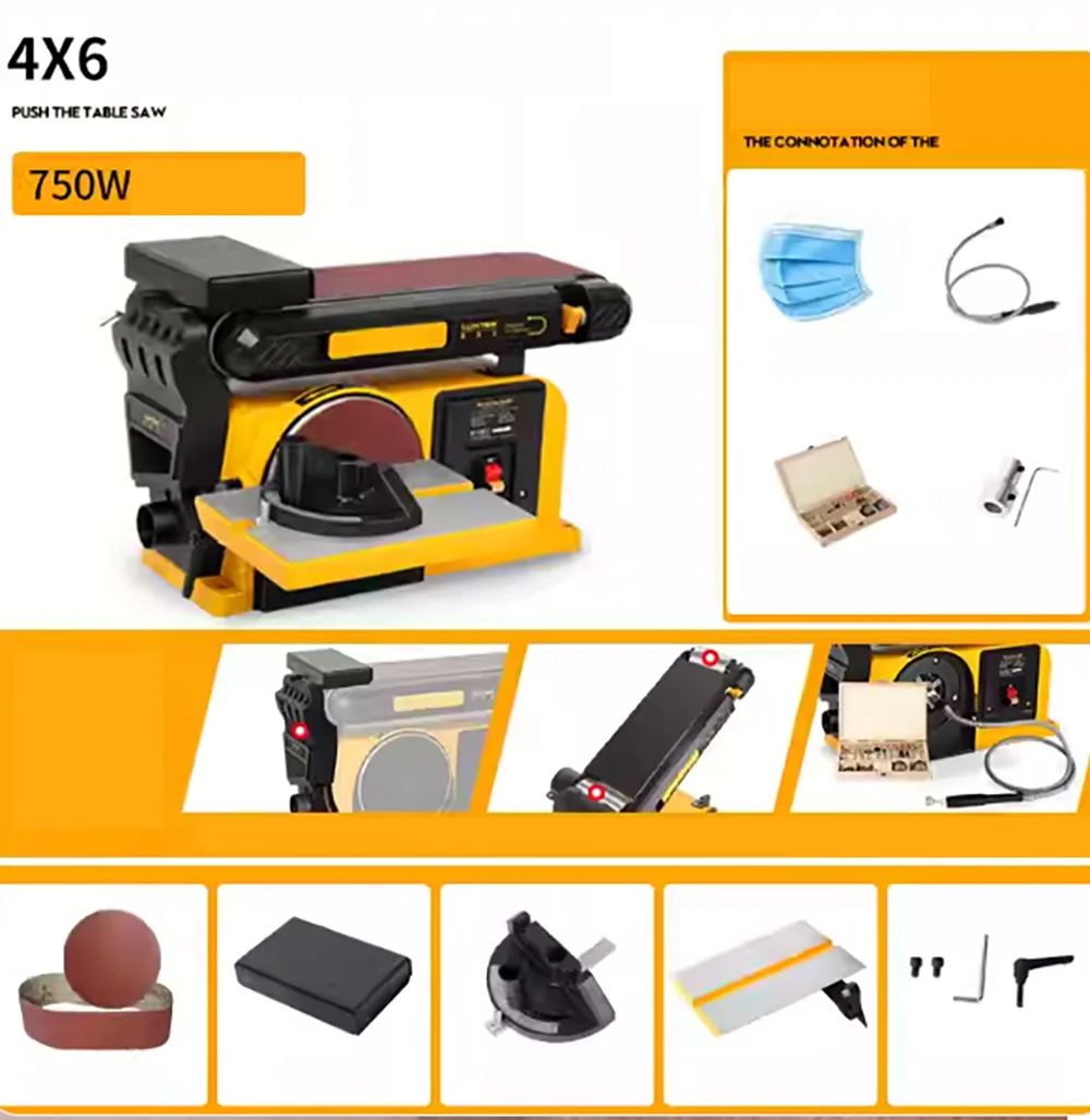 無段階速度調整機能付きアップグレード版4X6ベルトサンダー、研削、フレキシブルシャフト、サンドペーパー、研磨用