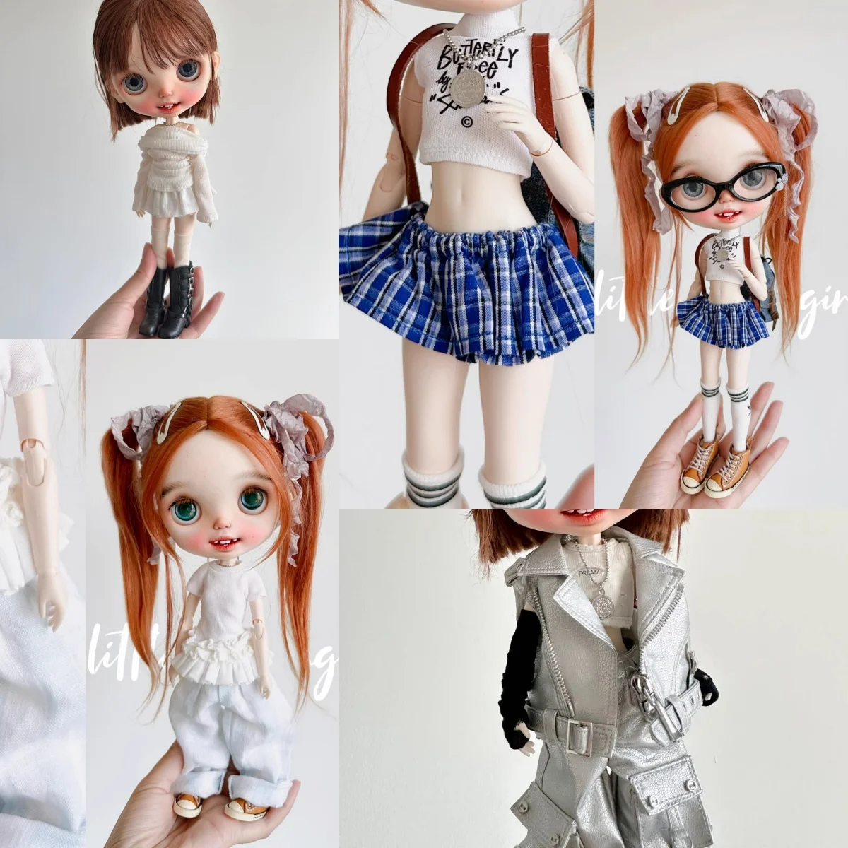 

Аксессуары для кукол ручной работы (предзаказ): клетчатая мини-юбка, джинсовые шорты, кожаный жилет для экшн-фигурок (без фигурки)