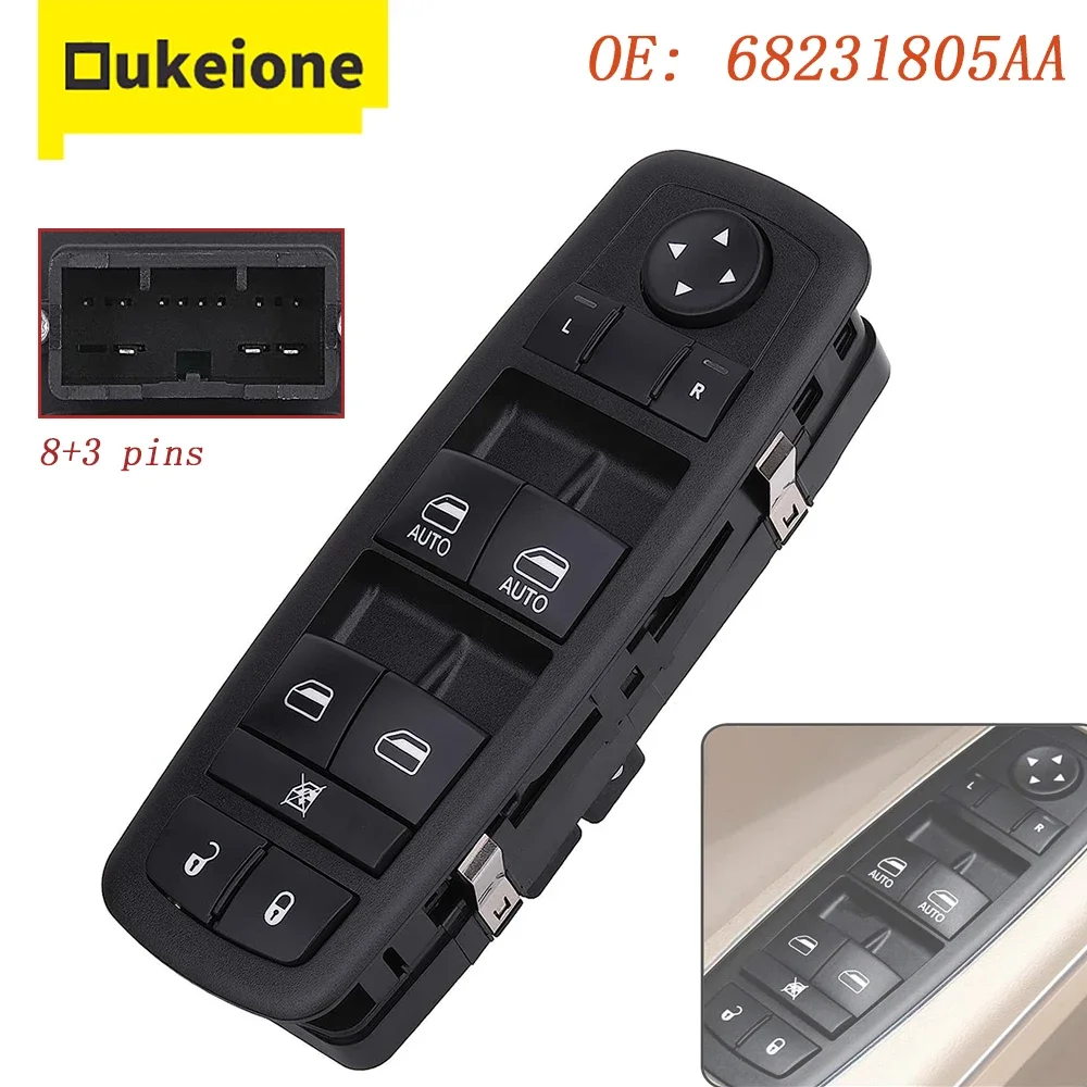 For Dodge Charger Ram Chrysler 200 300 4-Door 2011 2012 2013 2014 2015 2016 Power Master Window Switch 68231805AA 68139805AB