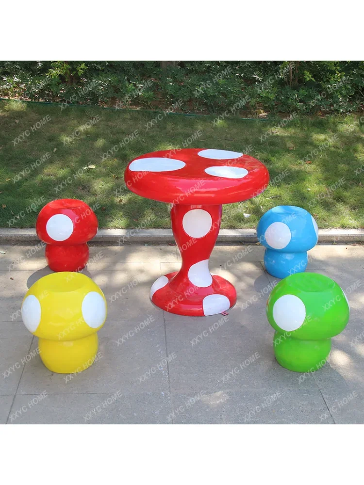 Outdoor Desk-Chair Sculpture Park Community Football Decorations Stool Ornaments