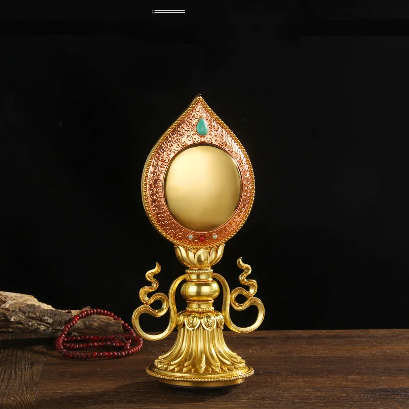 Solid Brass Cundi Mirror Statue Cundi Bodhisattva Figure Tibetan Buddhism Tantric Altar Worship Auspicious Religious Ornament