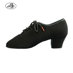 Zapatos de baile latino para mujer, calzado de enseñanza T1b con suela dividida de lona, profesional, para baile de salón, tacón cuadrado