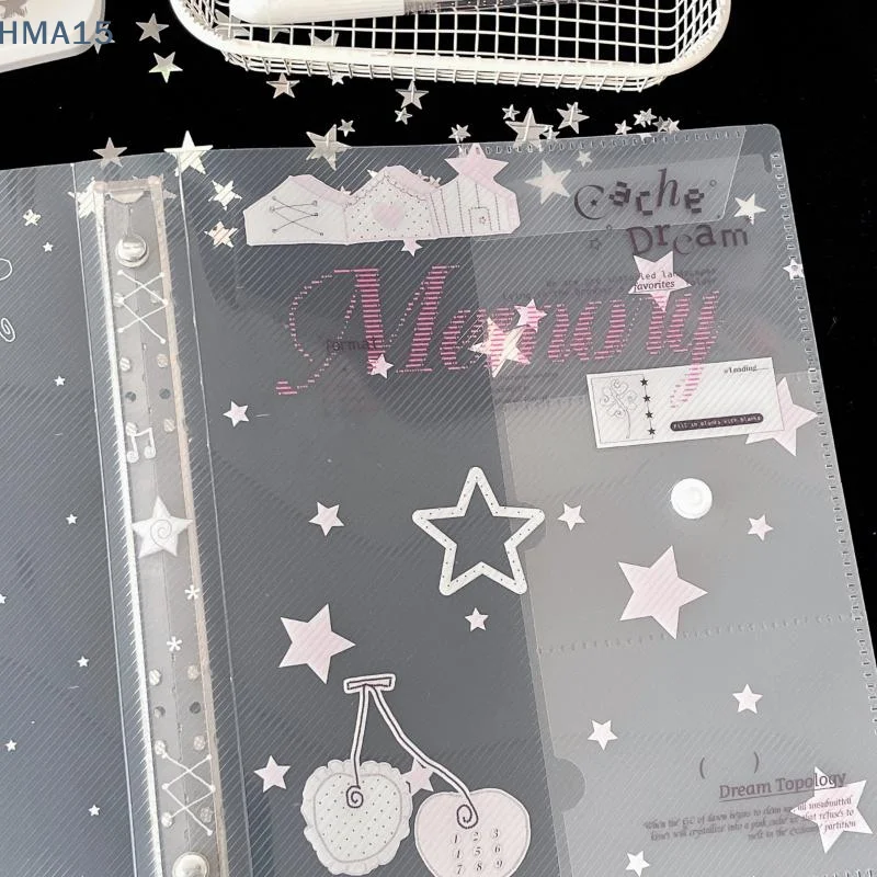 A5 Clear Transparent Loose-Leaf Binder Waterproof Album Organizer Reusable for Journal Planner Card Collection School Supplies