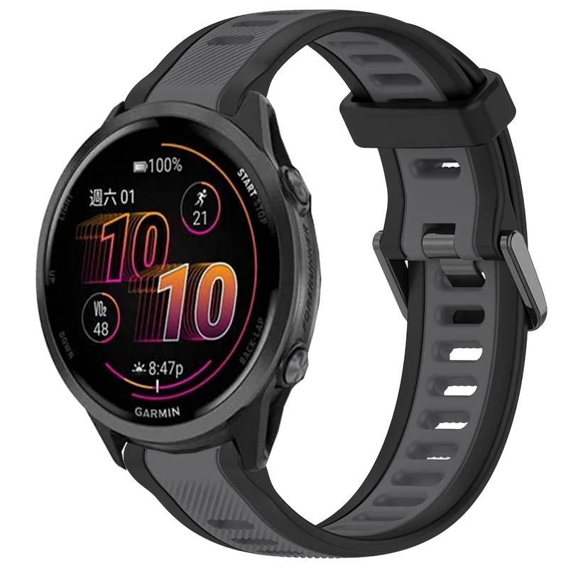 22 مللي متر 20 مللي متر 18 مللي متر الملمس سيليكون حزام ل Garmin Forerunner 570 265 255 165 265S Vivoactive 6 5 3 4 4S/Venu 3S 3 2 Plus SQ Band