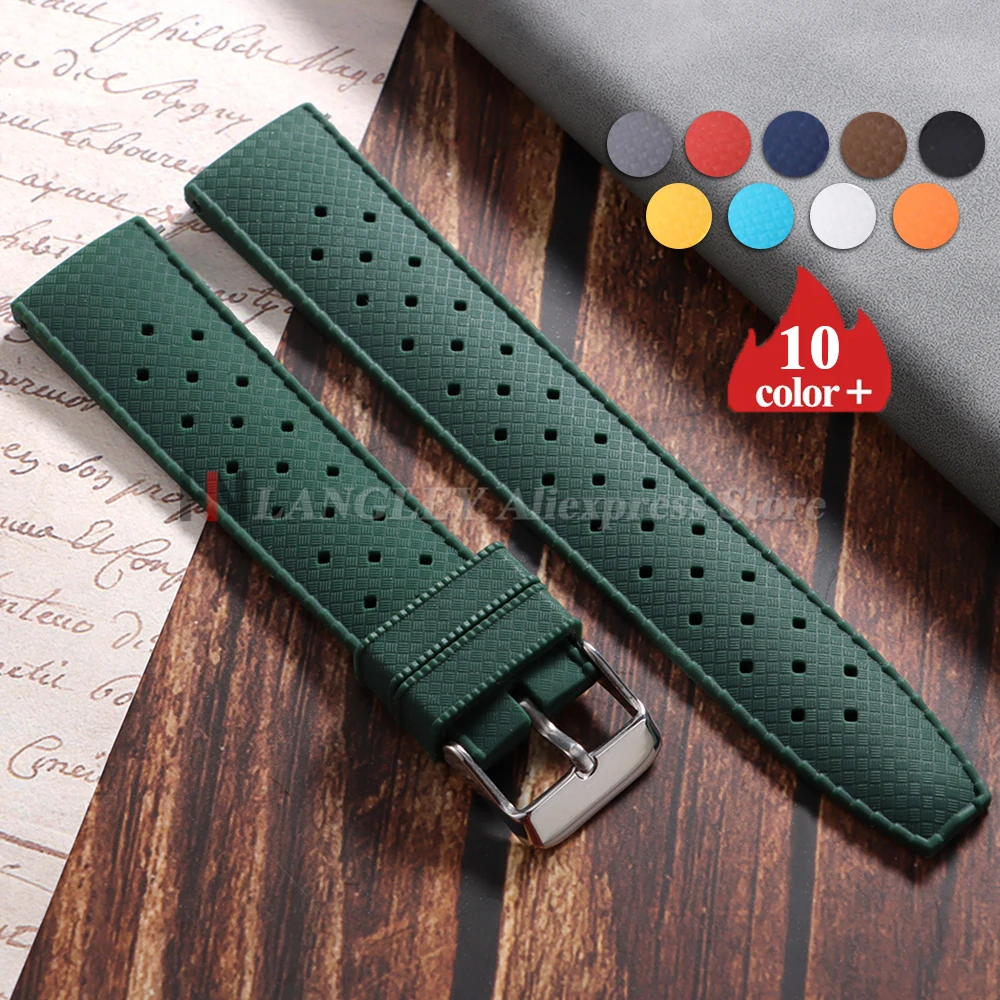 Tropical Rubber Watch Strap Quick Release 20mm 22mm Watch Band for Omgea for Seiko for Oris for Citizen Replaement Men Bracelets